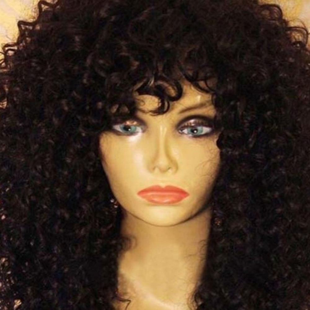 Human hair Brazilian curly bob wig with bangs
